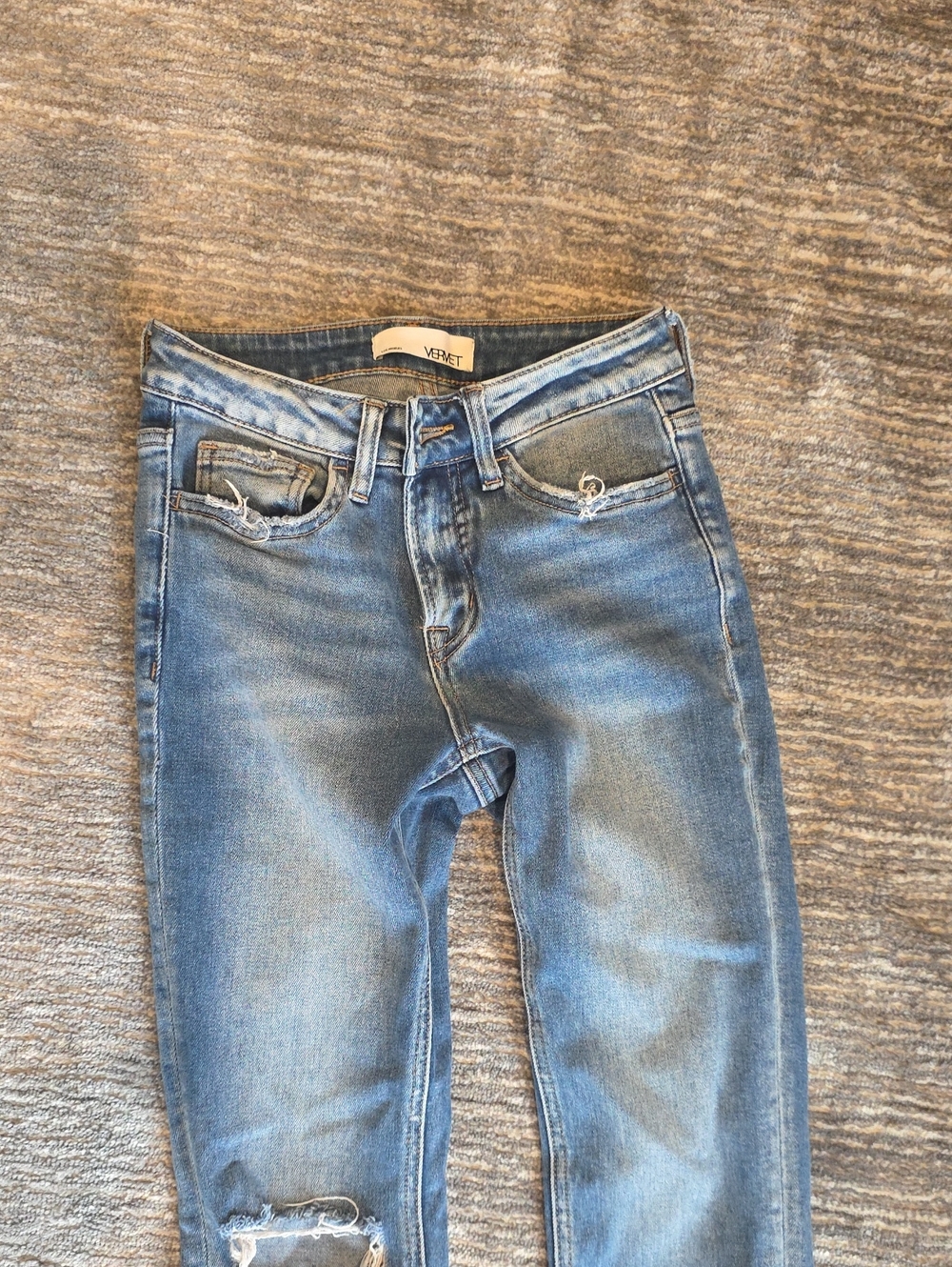 VERVET Light Blue Skinny Jeans - Mid Rise Stretch Denim